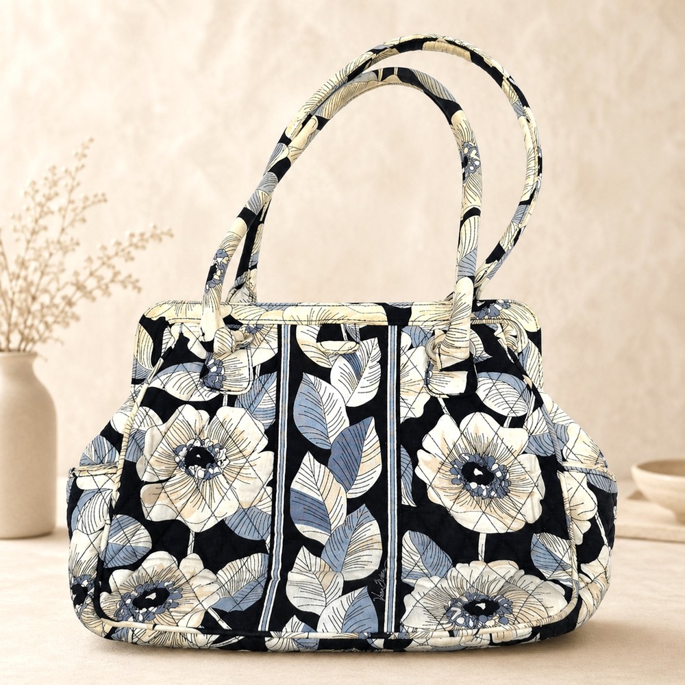 Vera Bradley Camelia Quilted Frame Satchel Bag Floral Cotton Retired Pattern